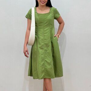 NEW UNIQLO Scoop Neck Dress - Olive Green - Small